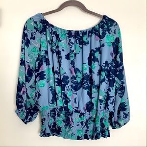 Colleen Lopez Peasant Blouse Floral